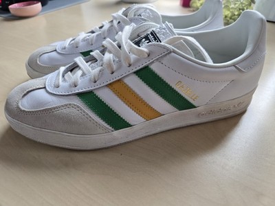 Adidas Gazelle Indoor  White Collegiate Green Yellow  unisex sneaker Gr. 41,5