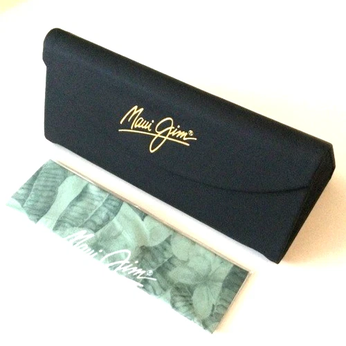 MAUI JIM AUTHENTIC EYEGLASSES SUNGLASSES BLACK GOLD FLAP SM CASE W CLOTH **NEW**