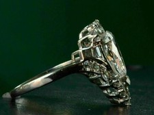 3Ct Pear Cut Lab Created Diamond Solitaire Engagement Ring 14k White Gold Plated