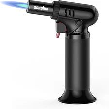 Butane Torch with Fuel Gauge S907, Refillable Soldering Torch with Adjustable Fl