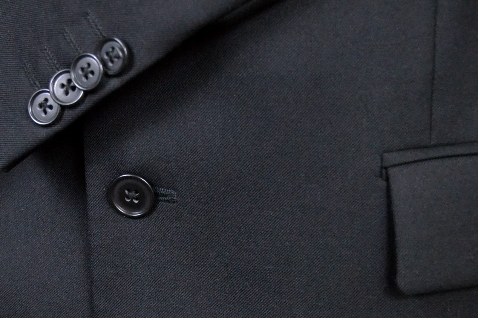 Elegant Solid Black Jacket with Double Vent (Size… - image 4