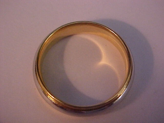 ALIANZA DE BODA STULLER PLATINO Y ORO AMARILLO 18K 6mm ajuste cómodo 9,4gr talla 10 Foto 4 de 4