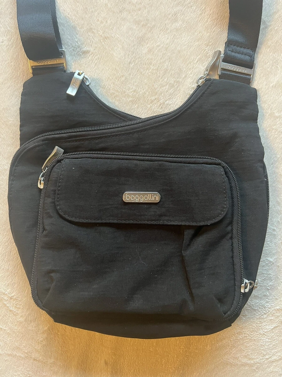 Baggallini Criss Cross Bag Crossbody Shoulder Bag Black Excellent