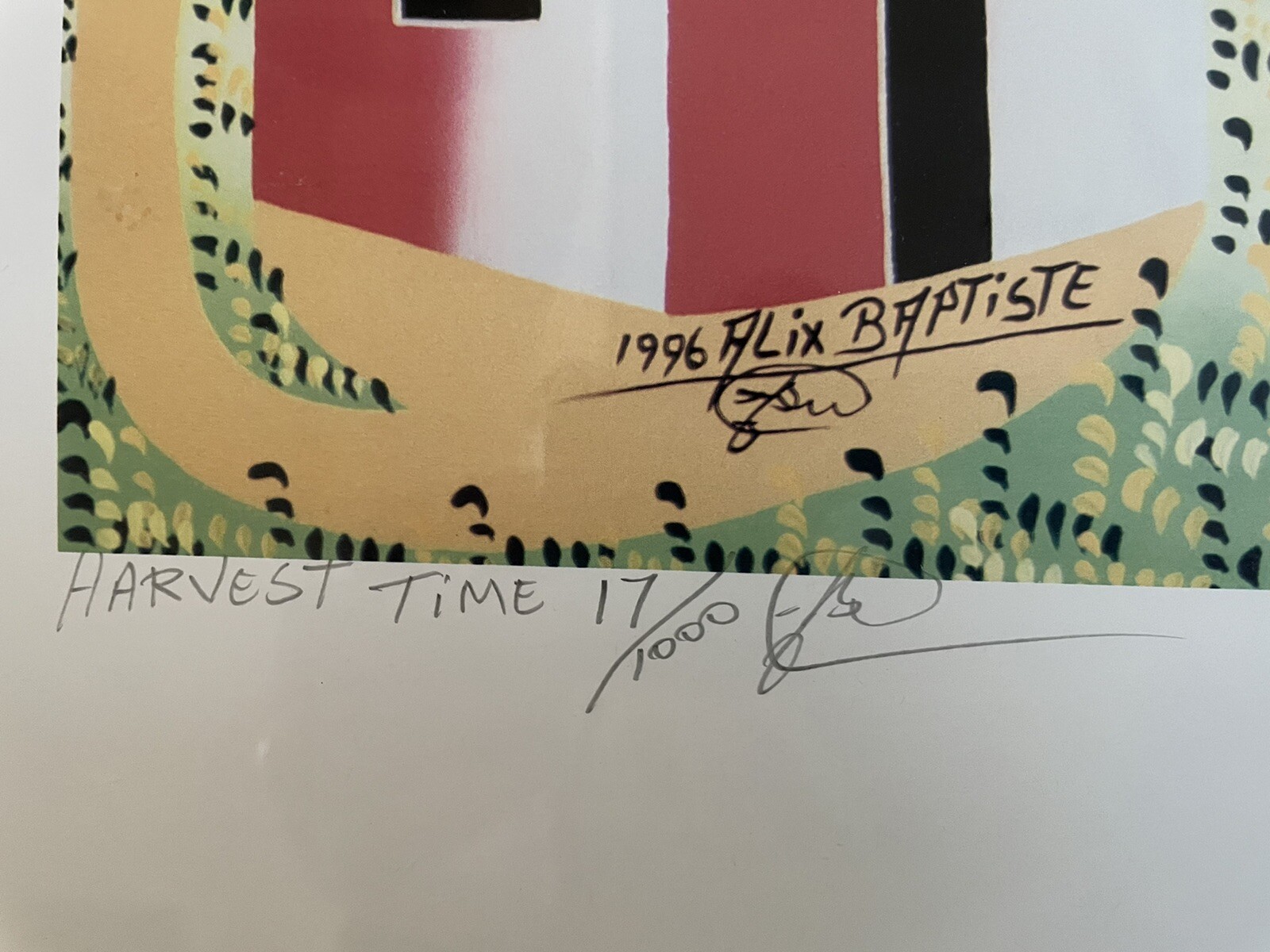 Alix Baptiste Limited Edition 1996 Art Print “Harvest Time” Signed
