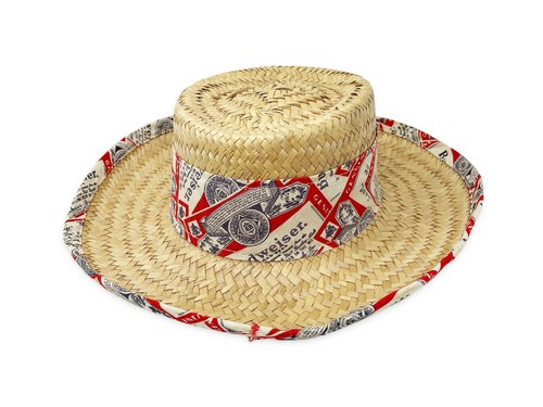 Vintage Budweiser Panama Hat 70s Straw 