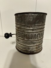 VINTAGE BELMONT FLOUR SIFTER w/Black Knob RUSTIC FARMHOUSE DECOR 6"