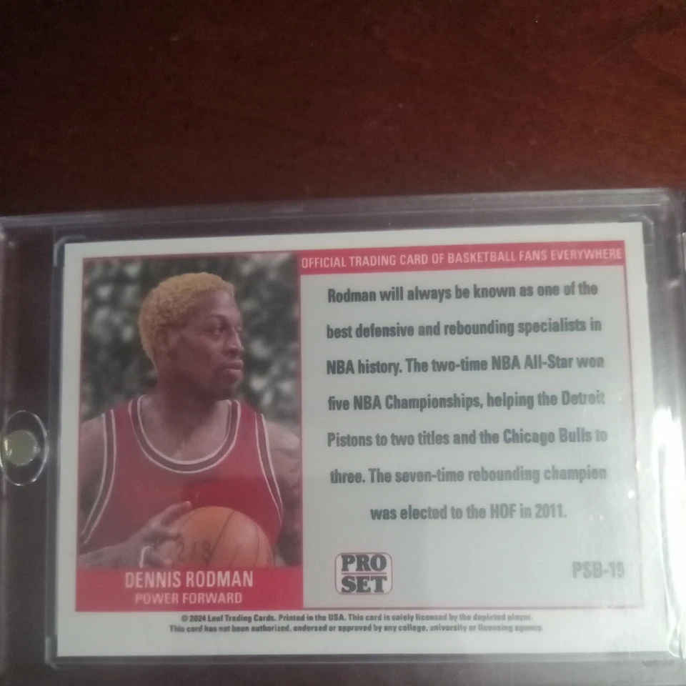 2024 Leaf Dennis Rodman #2/8 Green pro set - Image 2 of 2