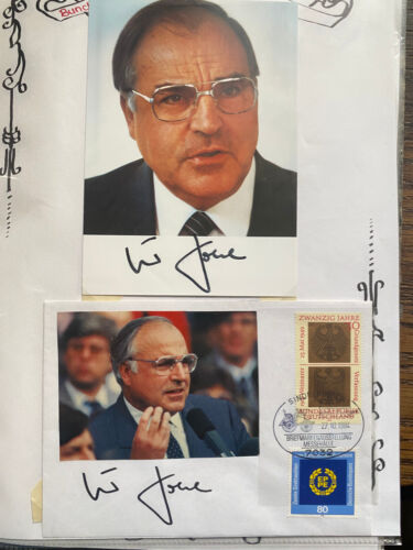 Helmut Kohl - Politik  -  2 original Autogramme - 15 x 10 cm - Bild 1 von 3