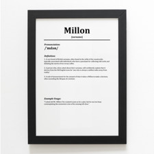 A4 PRINT - Millon - Funny Humorous Family Surname Definition
