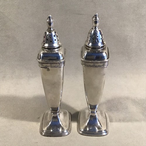 PV06464 Antique Silver Plate Rogers ANNIVERSARY #008544 Tall Footed Shakers - Picture 3 of 8