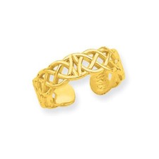 Claddagh Celtic Knot Adjustable Toe/Midi Ring 14K Yellow Gold Plated