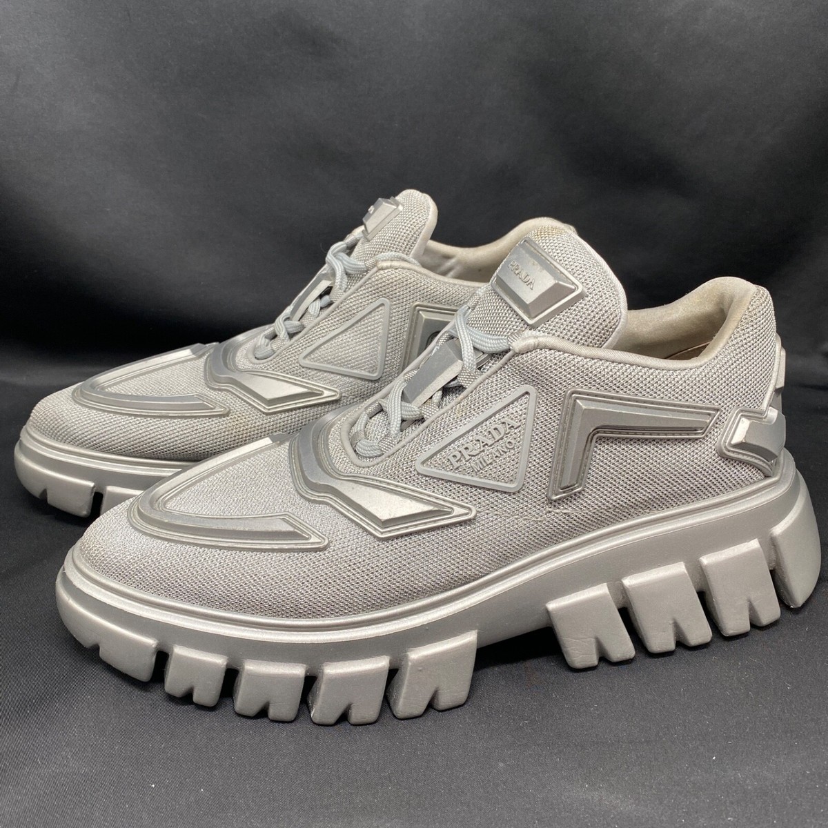 Prada Monolith Evolution Thunder Lug Sole Silver Platform