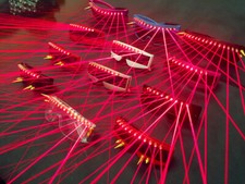 Red LED 10 Head Laser Glasses Nightclub Party Stage Show Dancer Eyeglass DJ Prop