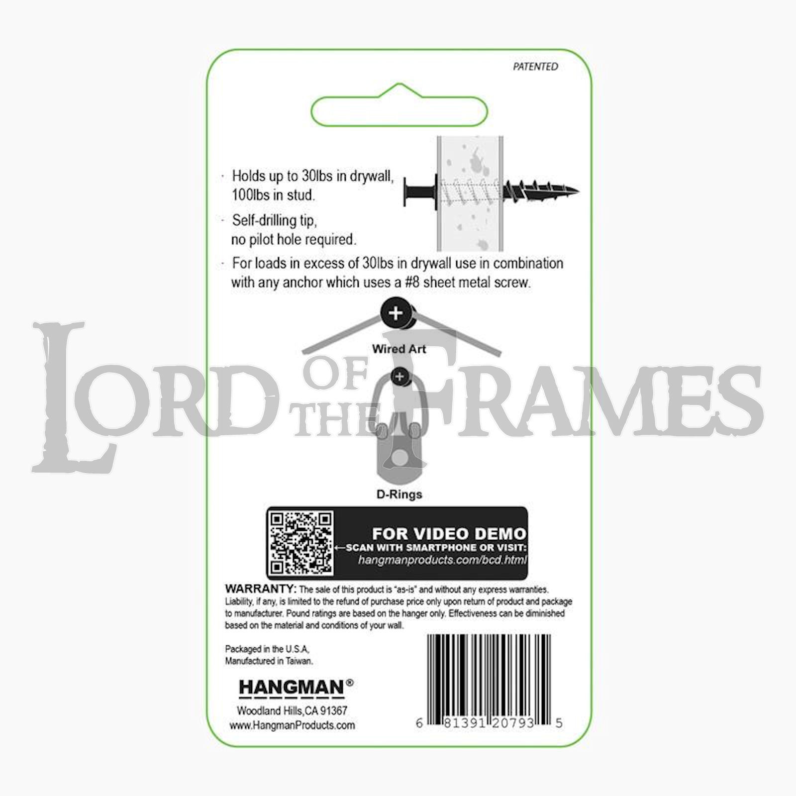 Black Bear Claw Hanger Plasterboard Drywall Picture Hanging Screws Hangman 45kg eBay