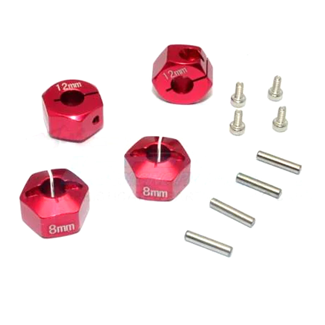 NEW GPM Aluminum Hex Adapters 8mm Thick Red for Traxxas Ford GT 4