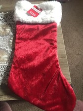 20" MERRY BRITE Blank  Monogram Stocking CHRISTMAS Holiday new Red  White Plan