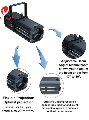 200W Studio RGBW 4IN1 Zoom Spot Theater Stage Ellipsoidal LED Profile Light - Picture 6 of 13