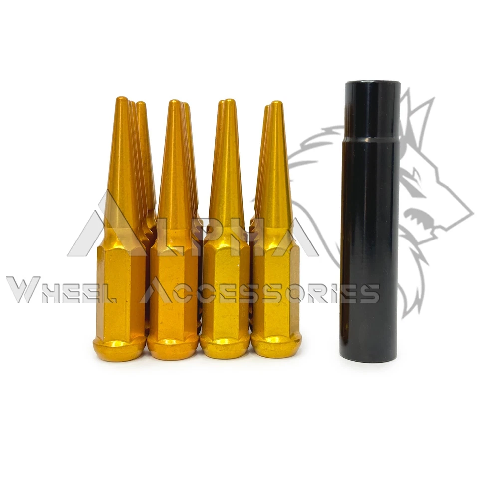 20 tuercas de clavo dorado 1/2"-20 para Ford Explorer Bronco F-150 Mustang + llave Foto 3 de 4