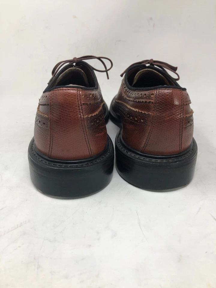 Zapatos de Vestir SEARS Vintage Derby Talla 10M Brogue Puntas de Ala Largas Cuero Marrón Foto 4 de 4