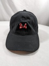Minnie Mouse Disney Cap Embroidered Bow Black Adjustable Hat