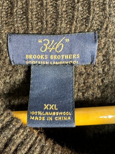 Cárdigan suéter marrón Brooks Brothers para hombre escocés 100 % lana de cordero talla XXL - Imagen 5 de 13