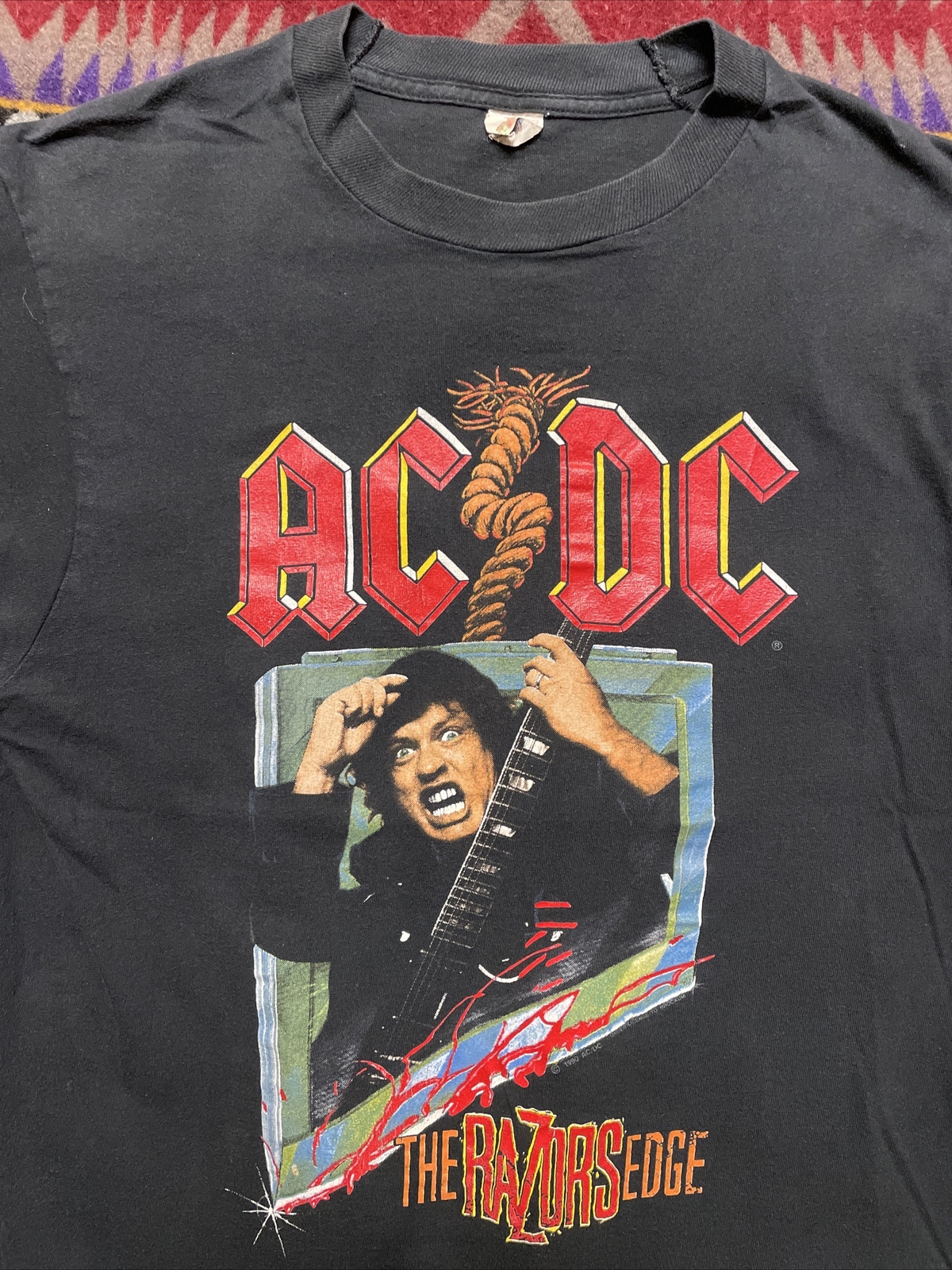 Vintage Ac/dc The Razor’s Edge World Tour 1990-91 T-Shirt Size L Black ...