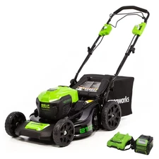 Greenworks 40V 21" Self-Propelled Lawn Mower Dual Battery Port 5Ah USB Battery