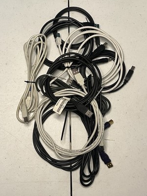 Lot of 10 USB Data Cables HP Keysight 8121-1074 AMP Belkin Gold Space Shuttle-Z