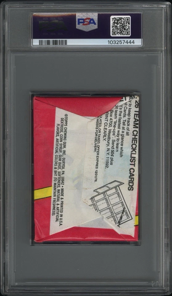 1978 Topps Baseball Sealed Wax Pack MURRAY RC (PSA 8 NM-MT) **NEWLY GRADED** - Image 3 of 3