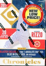3 BOX LOT 2017 PANINI CHRONICLES SEALED BLASTER BASEBALL 4 PACK BOX, 5 CARD PACK