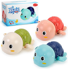 Swimming Turtle Bath Toys for Toddlers 1-3, 3 Pack Infant Bathtub Toys
