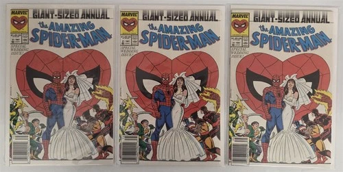 AMAZING SPIDER-MAN ANNUAL #21 Lot of (3) Comics Wedding Issue NEWSSTAND Avg NM+