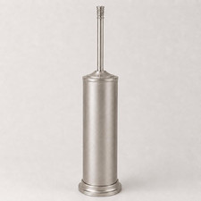 Nickel Toilet Brush and Holder Set Extra Long Handled Toilet Bowl Brush and Hold