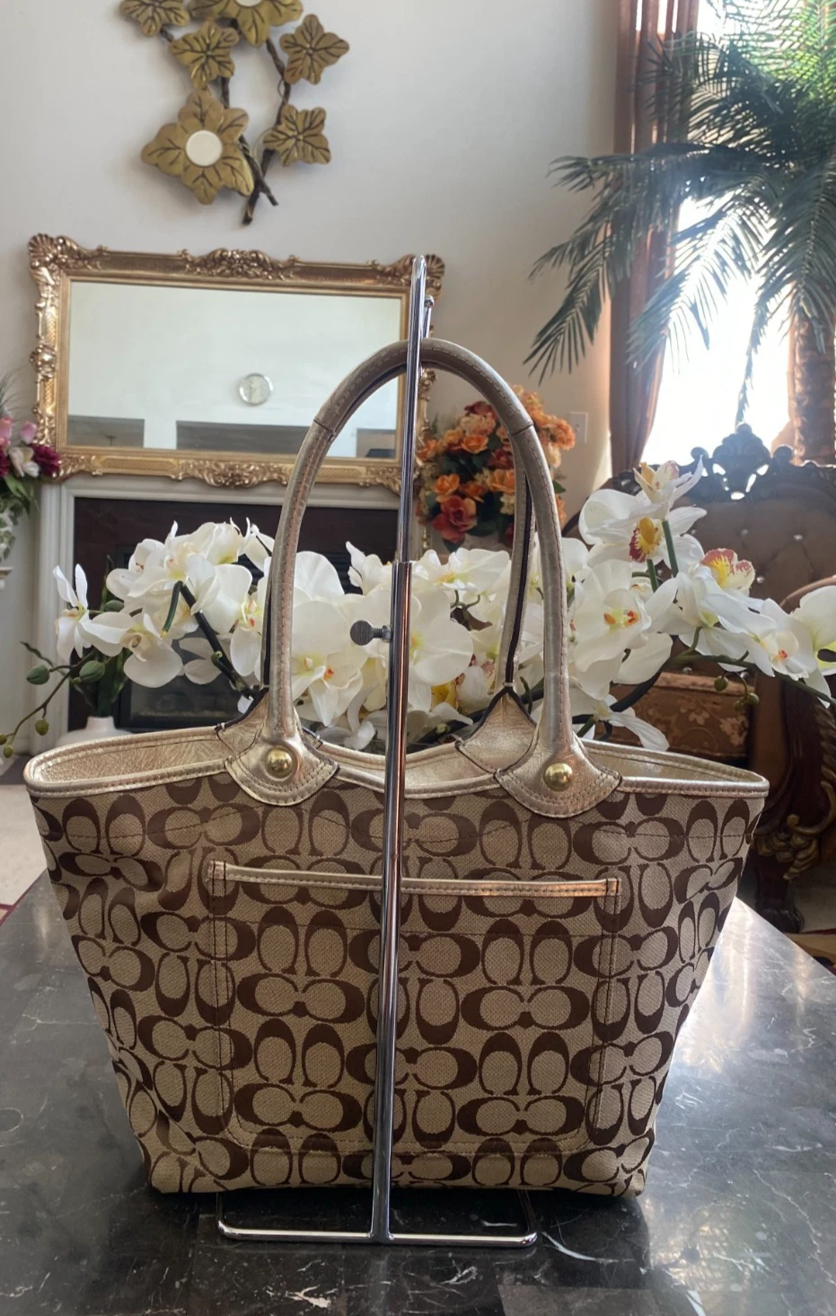 Coach F16276 Signature Bleecker borsa tote floreale e bracciale us intime ottimeioni condiz pr albblico pubblicoato cons