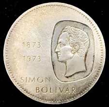 1973 Freemason President Simon Bolivar VENEZUELA Founder Silver 10 B