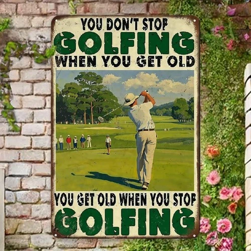 Vintage Golf Rustic Green Black Tin Metal Signs Home Décor 8x12