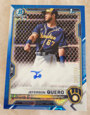2021 Bowman Chrome Jeferson Quero 1st Bowman Auto Blue Mojo Refractor 106/150