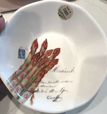 Effetti Asparagus Salad Serving Bowl  Italy  NWT New  8.5 ”