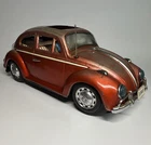 Bandai Japan Vintage 1960s Volkswagen Beetle Battery Operated Tin Toy Car