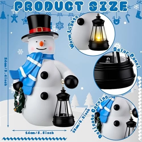  Pack de 2 Estatua de Navidad Camino Exterior Estatua de Jardín con Muñeco de Nieve Solar Foto 3 de 4