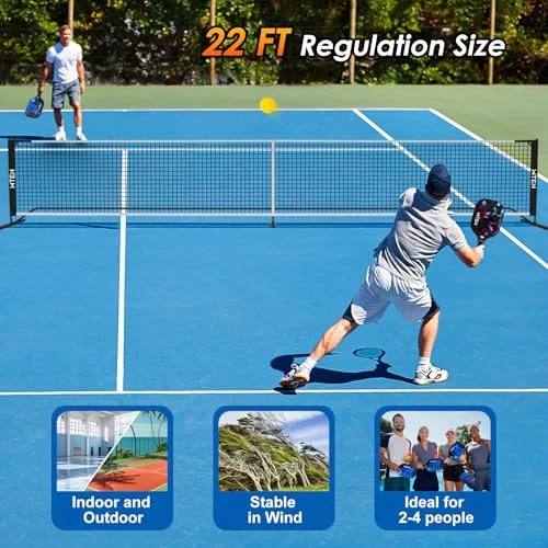 Pickleball Net, Portable Pickleball Net for Driveway, 22 FT USAPA Regulation