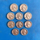 Lot of 10 Silver Washington Quarters 1950’s