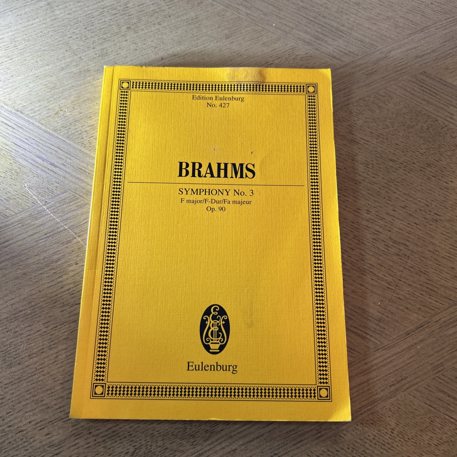 Symphony No. 3 F major op. 90 orchestra Johannes Brahms Eulenburg. GOOD