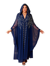Moroccan African Women Hooded Dashiki Maxi Dress Loose Evening Kaftan Gown Abaya