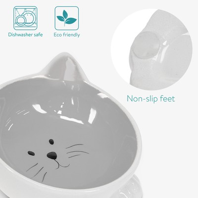 Flache Katzennäpfe Mit Rutschfesten Füßen – 14 Cm Durchmesser, 6er-Set, Für Schnurrhaare