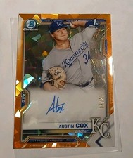 Austin Cox 2021 Bowman Chrome Sapphire  1st Bowman Orange Refractor/25 Royals