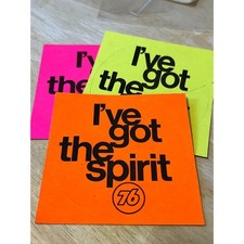 OEM NOS Vintage Union 76 Neon I've Got The Spirit 3" Circle Stickers Fast Ship!