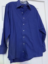 Chaps Wrinkle Free Classic Fit Oxford Button Up Blue Long Sleeve Med 15-15 1/2