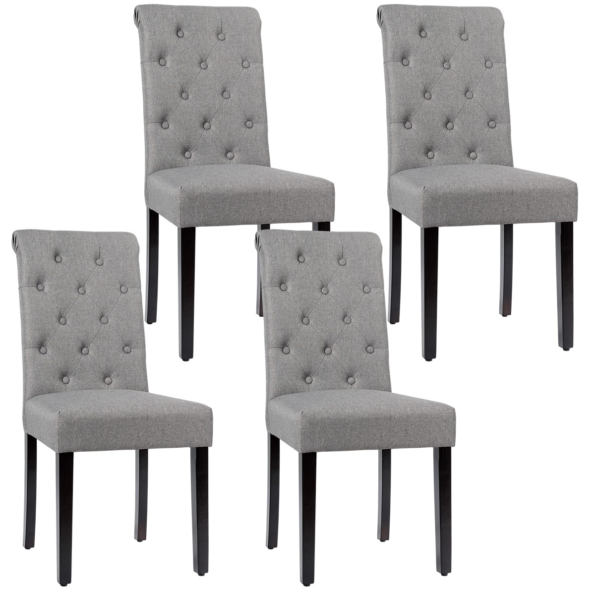 Parsons Upholstered Fabric Chair With Wooden Legs