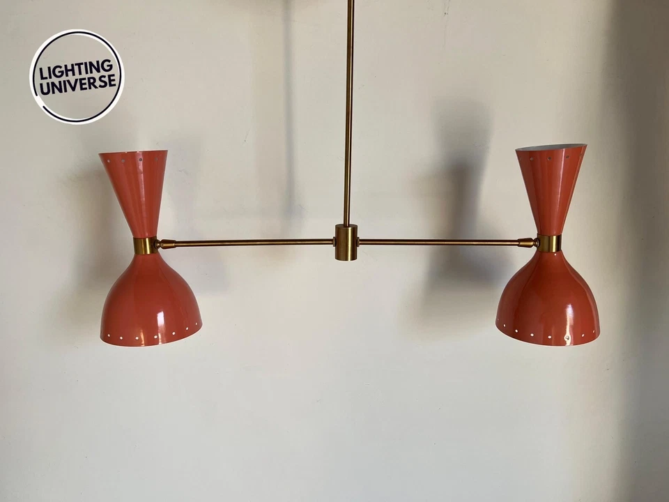 Handmade Raw Brass Sputnik Chandelier: Mid-Century Modern 2-Light Christmas Gift - Image 3 of 4